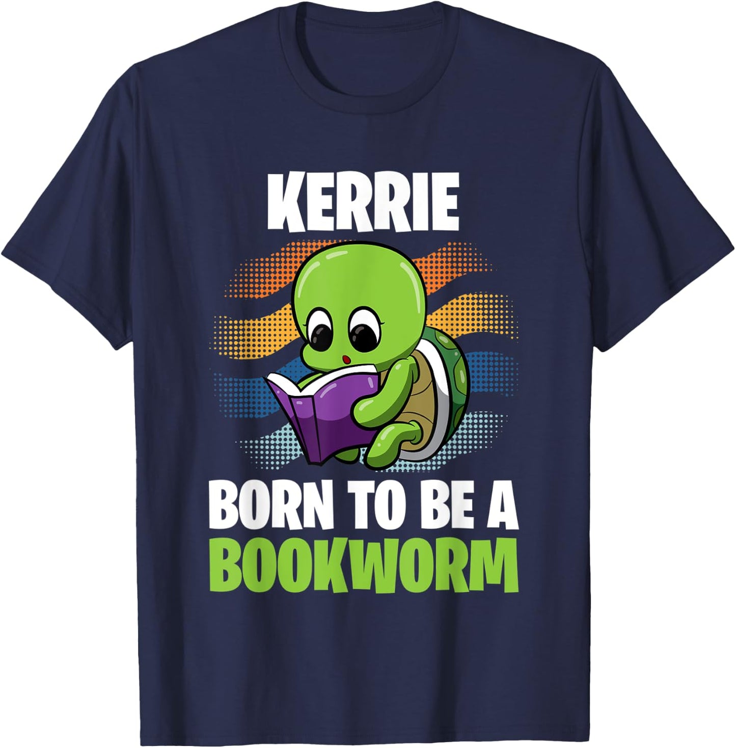 Kerrie - Born To Be A Bookworm - Personalized T-Shirt - T-Shirt | Navy