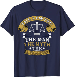 The Lawyer The Man Myth The Legend Gift lover Justice T-Shirt - T-Shirt | Navy