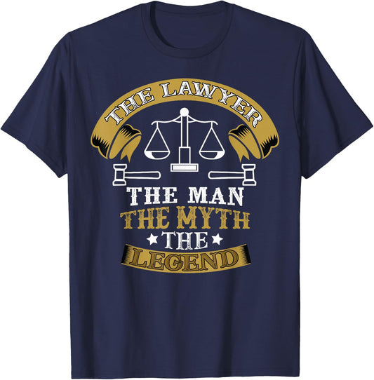 The Lawyer The Man Myth The Legend Gift lover Justice T-Shirt - T-Shirt | Navy