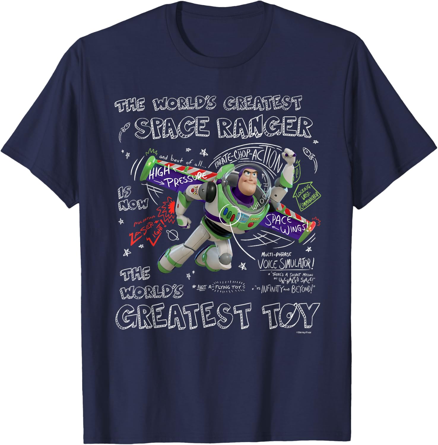 Disney Pixar Toy Story Buzz Lightyear The World's Greatest T-Shirt - T-Shirt | Navy