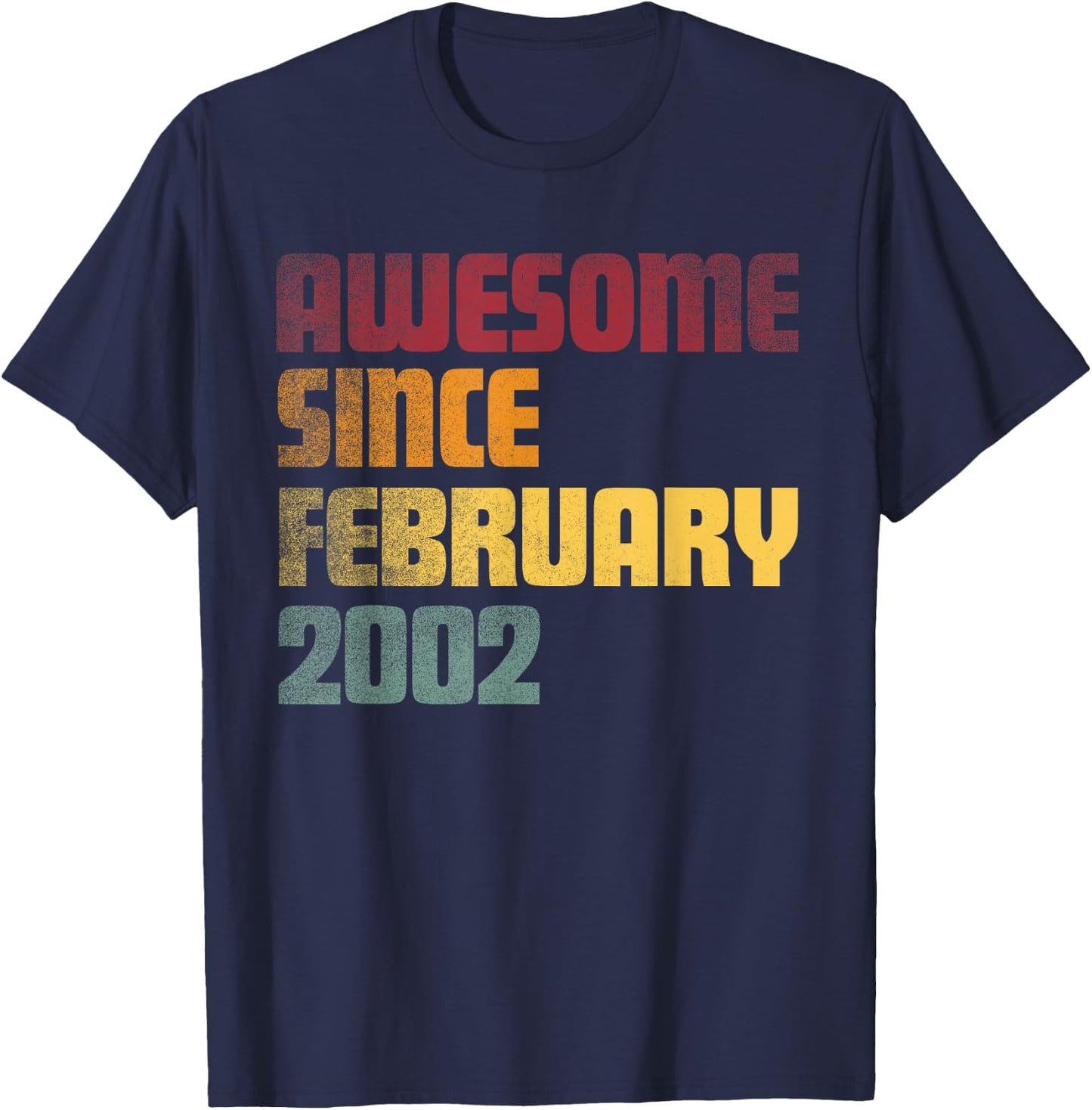 Awesome Since February 2002 24th Birthday - Vintage T-Shirt - T-Shirt | Navy