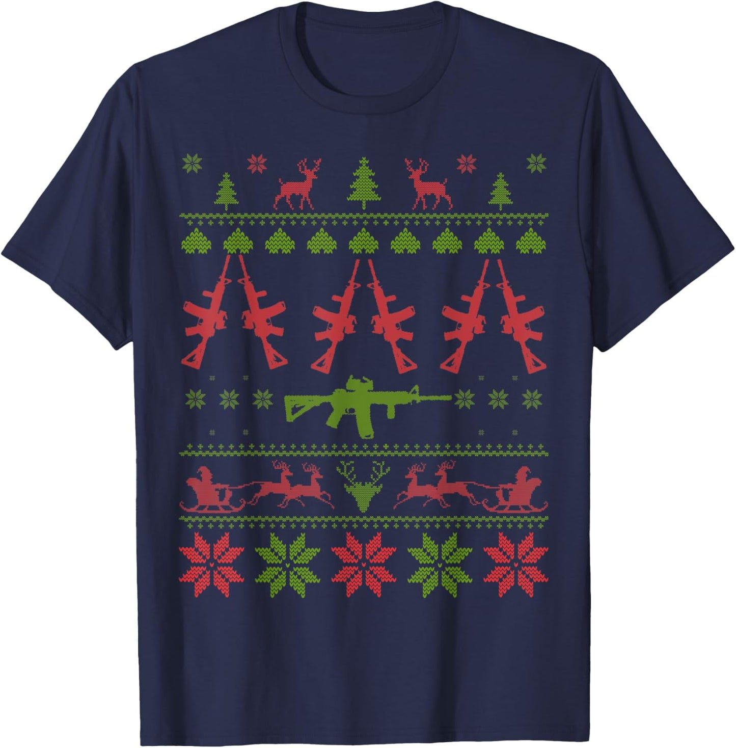 AR15 Ugly Christmas T-Shirt - T-Shirt | Navy