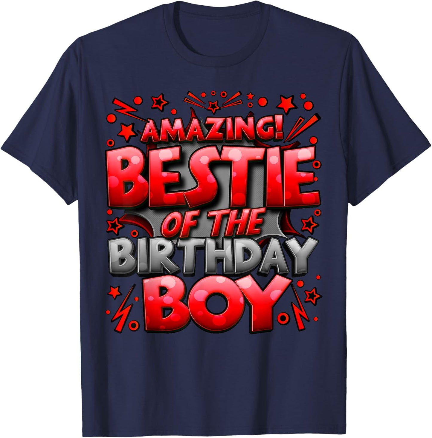 Best Friend of the Birthday Boy Matching Family Bestie T-Shirt - T-Shirt | Navy