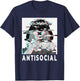 Antisocial Anti Social Anime Goth Girl Vaporwave Glitch 90s T-Shirt - T-Shirt | Navy