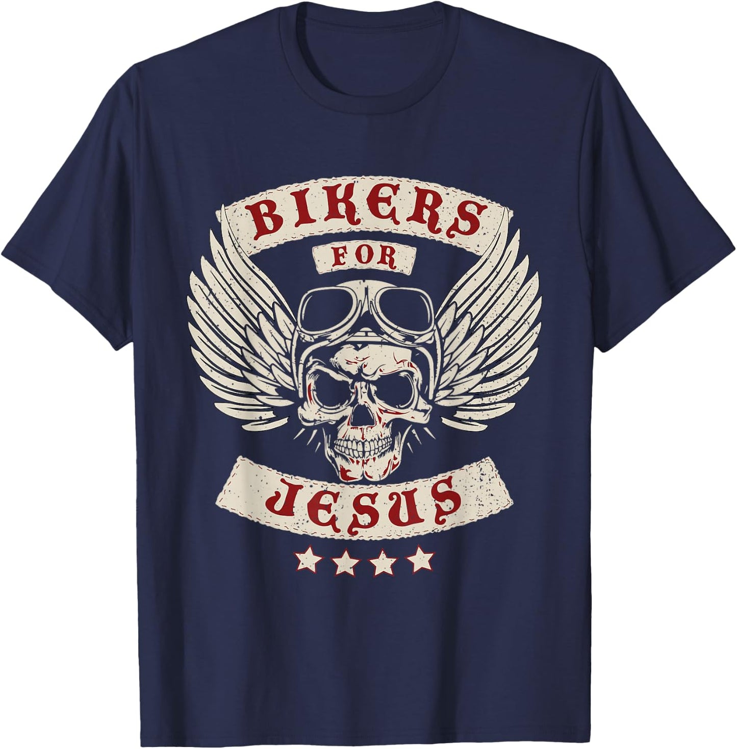 Christian Patch Bikers for Jesus Motorcycle Holy Spirit T-Shirt - T-Shirt | Navy