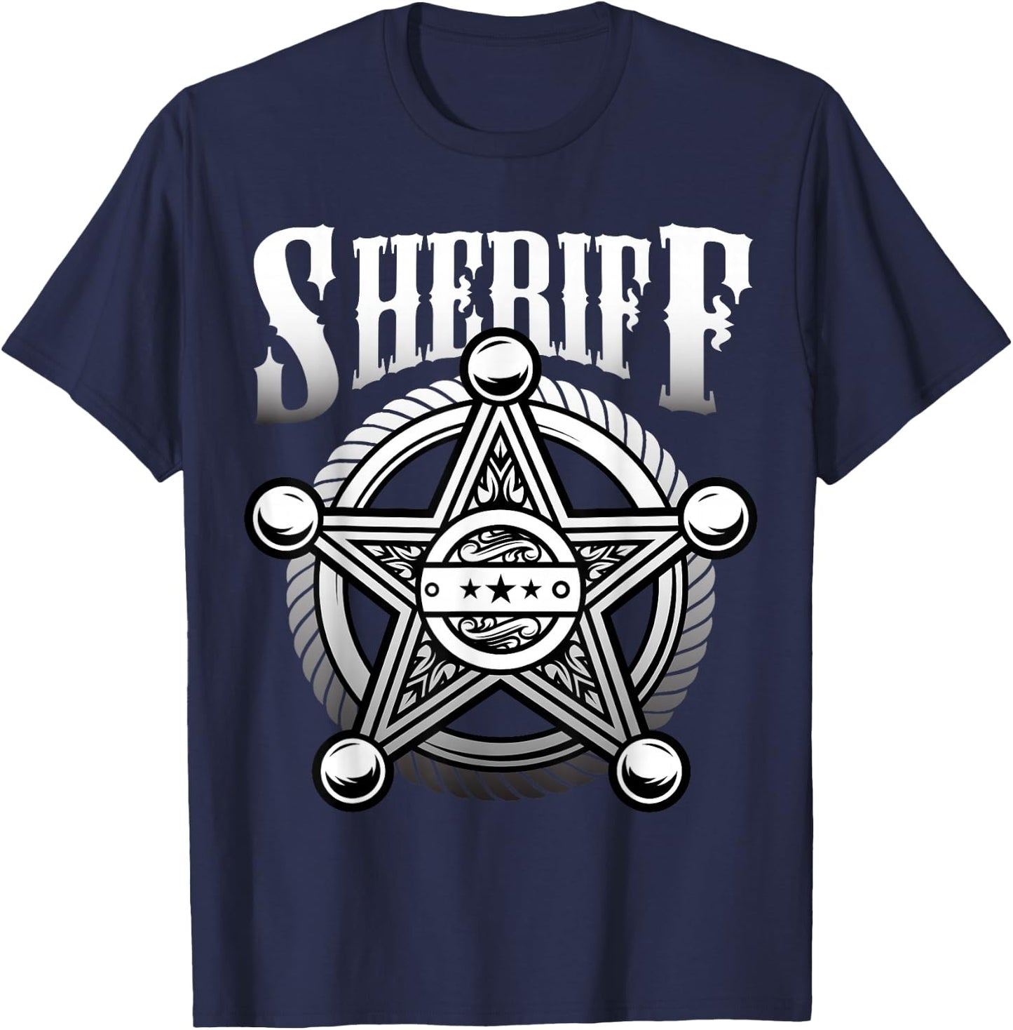 Sheriff Star Officer Badge Bandits Sheriff Star T-Shirt - T-Shirt | Navy