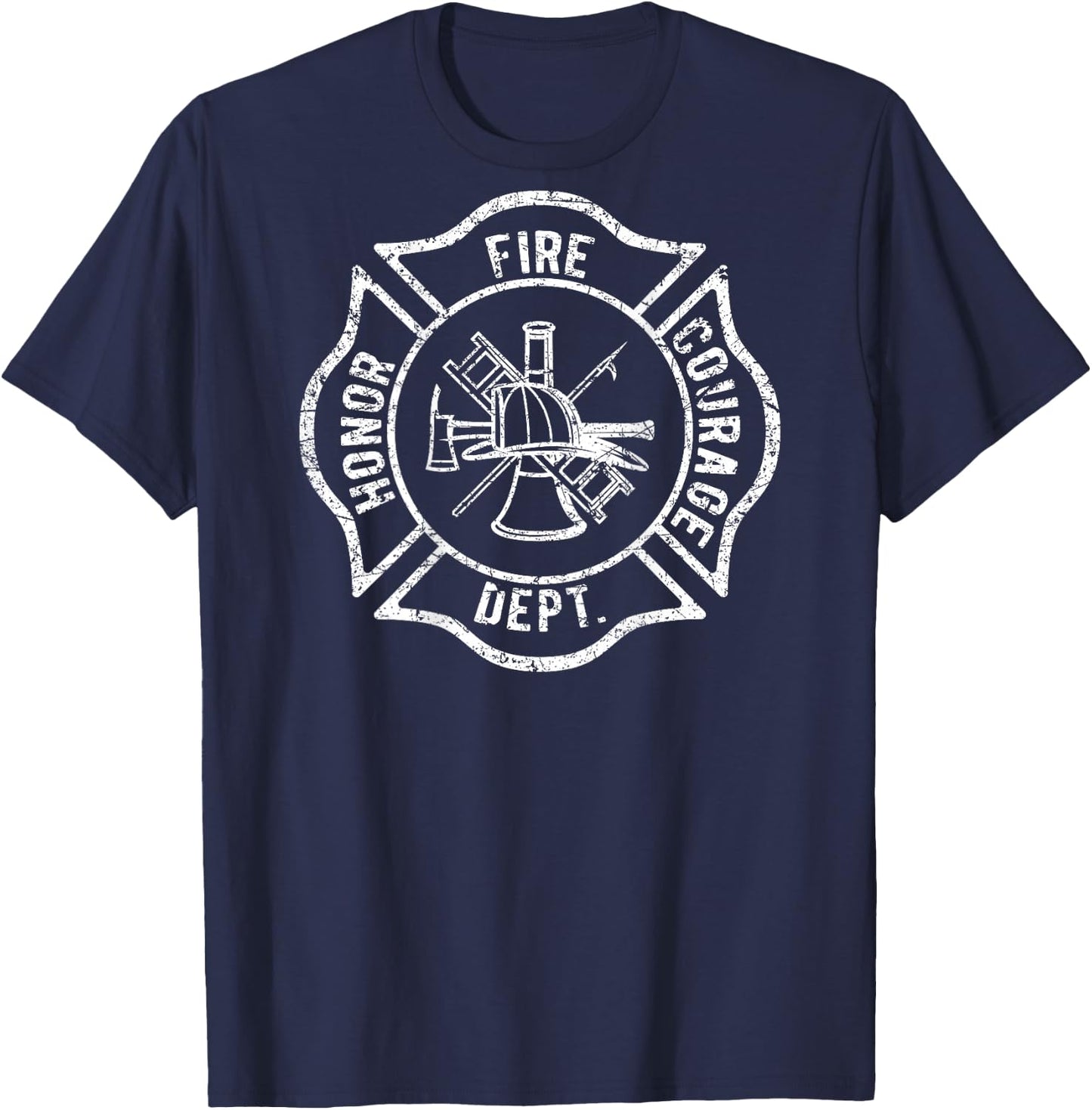 Fire Department Logo Fireman Uniform Gear Firefighter Symbol T-Shirt - T-Shirt | Navy