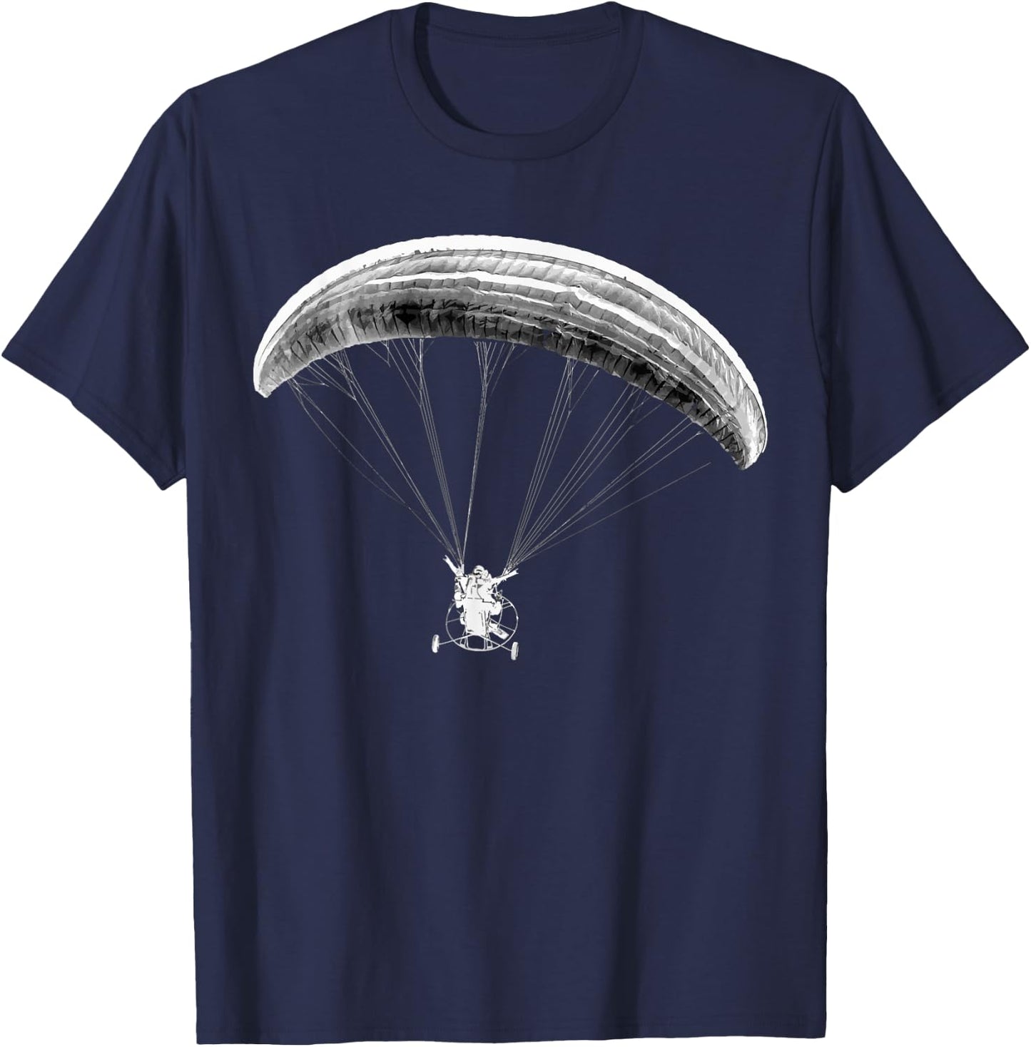 Paramotor Artistic - Black/White - Powered Paragliding T-Shirt - T-Shirt | Navy