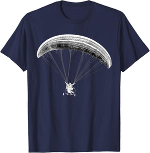 Paramotor Artistic - Black/White - Powered Paragliding T-Shirt - T-Shirt | Navy
