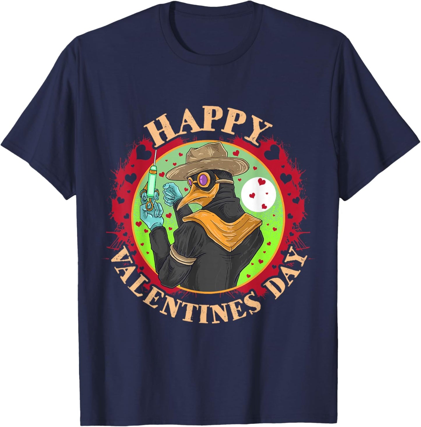 Happy Valentine's Day Plague Doctor T-Shirt - T-Shirt | Navy
