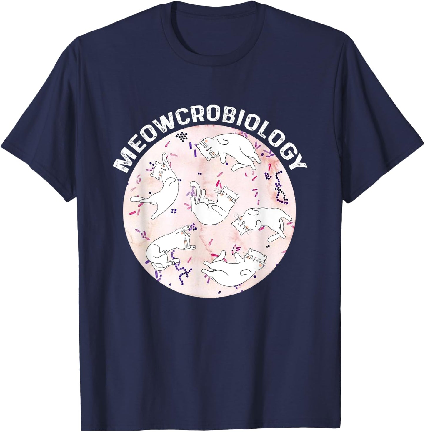 Meowcrobiology Microbiology science Cat Lovers Women Kids T-Shirt - T-Shirt | Navy