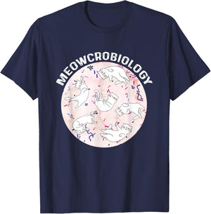 Meowcrobiology Microbiology science Cat Lovers Women Kids T-Shirt - T-Shirt | Navy