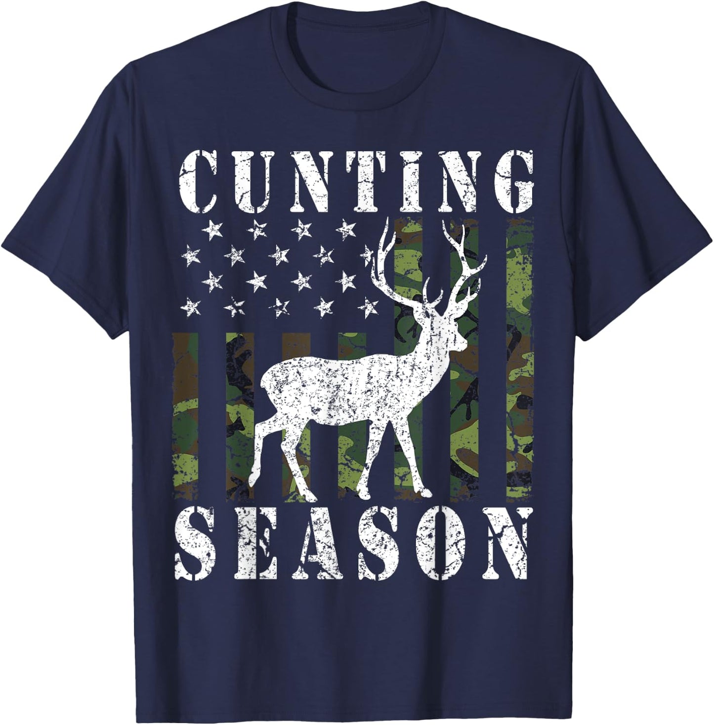 Cunting Season American Flag Counting Season Activist Funny T-Shirt - T-Shirt | Navy