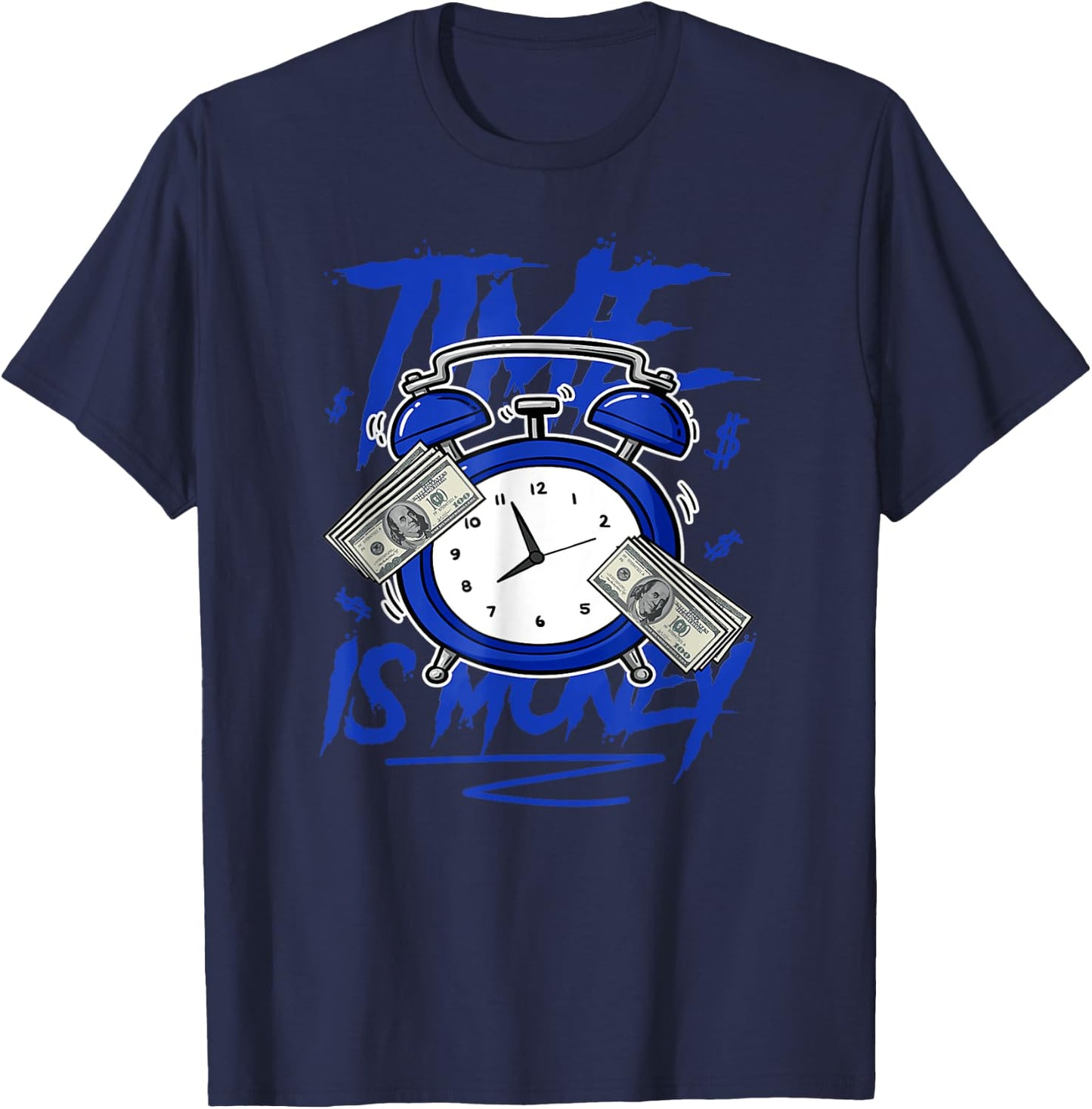 Racer Blue 5s To Match Time Is Money Shoes 5 Racer Blue T-Shirt - T-Shirt | Navy