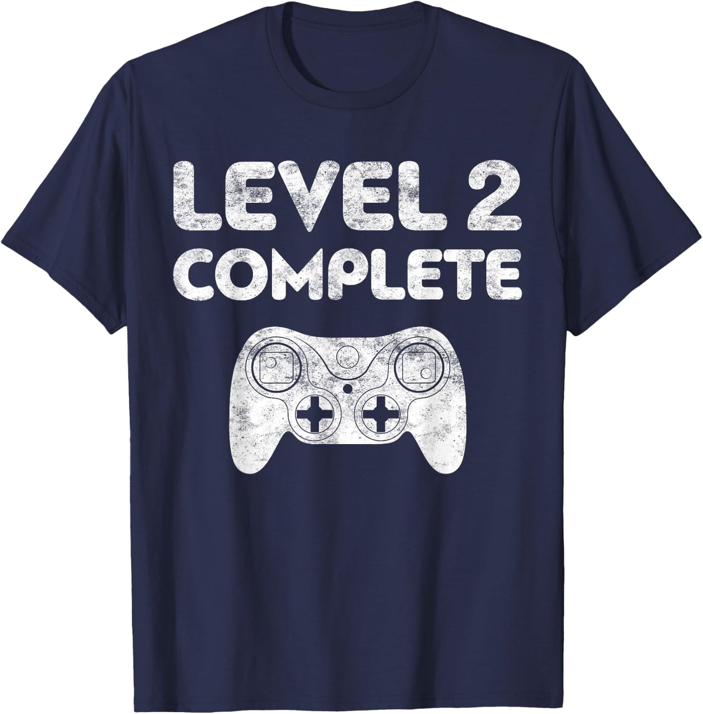 Level 2 Complete Shirt Men Women 2nd Wedding Anniversary T-Shirt - T-Shirt | Navy