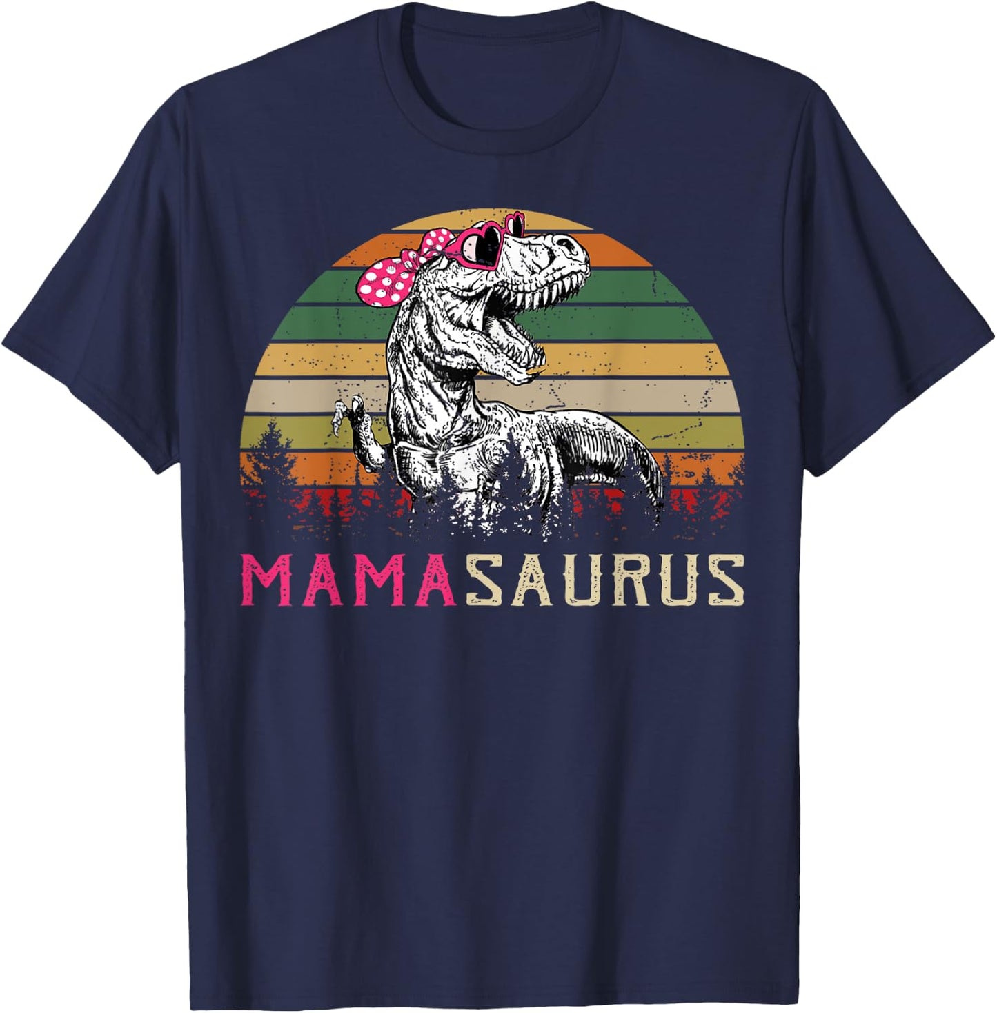 Mamasaurus T Rex Dinosaur Mama Saurus Family Matching Funny T-Shirt - T-Shirt | Navy