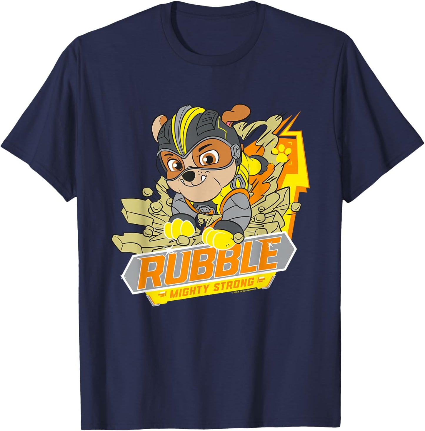 Paw Patrol Rubble Mighty Strong T-Shirt - T-Shirt | Navy
