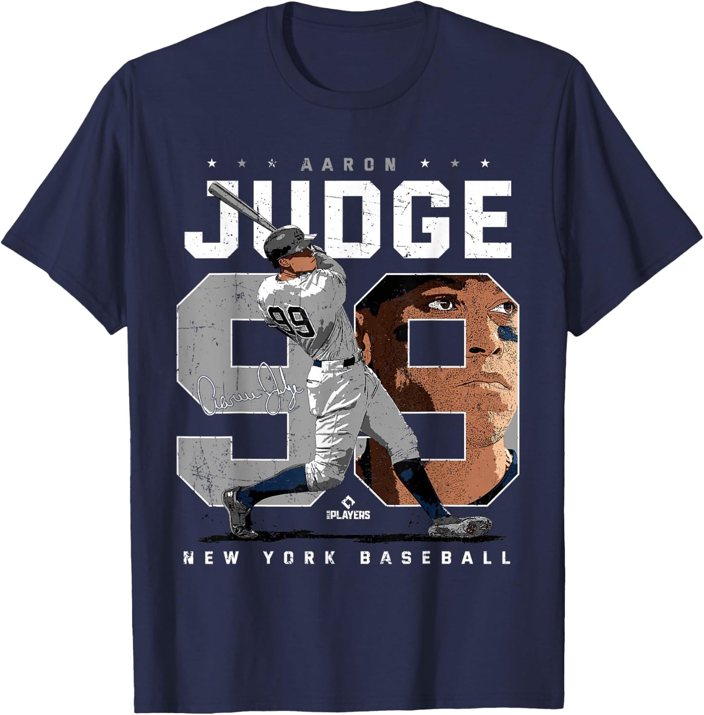 Aaron Judge Number Portrait Baj New York MLBPA Small T-Shirt - T-Shirt | Navy