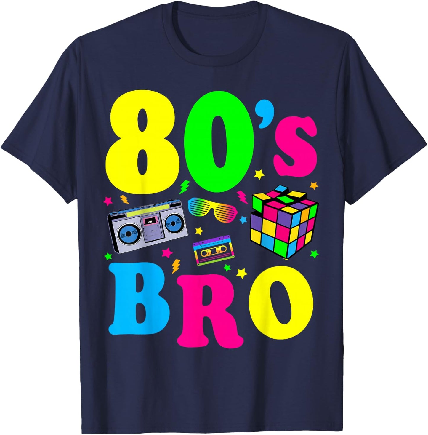 This is My 80s Bro 80's 90's Party T-Shirt - T-Shirt | Navy