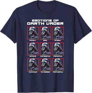 Star Wars Emotions Of Darth Vadar Portrait Grid T-Shirt - T-Shirt | Navy