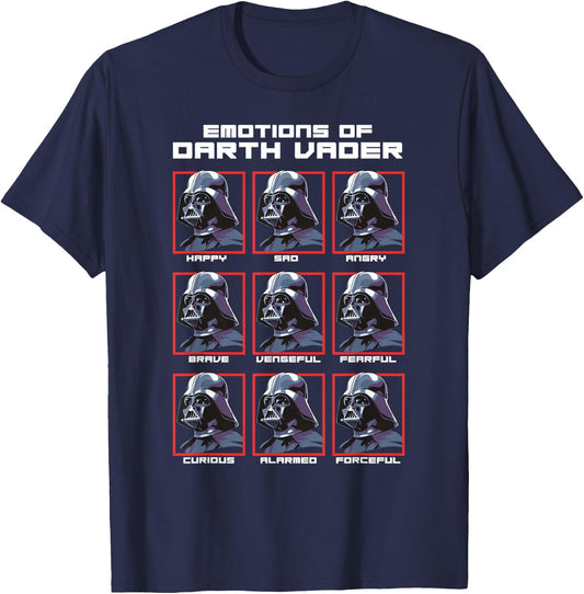 Star Wars Emotions Of Darth Vadar Portrait Grid T-Shirt - T-Shirt | Navy