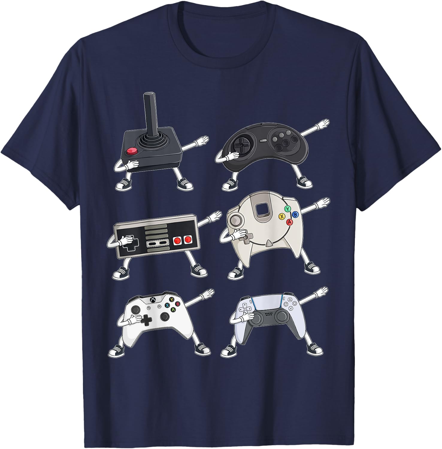 Dabbing Video Gamer Controllers Funny Boys Kids Gamer Dab T-Shirt - T-Shirt | Navy