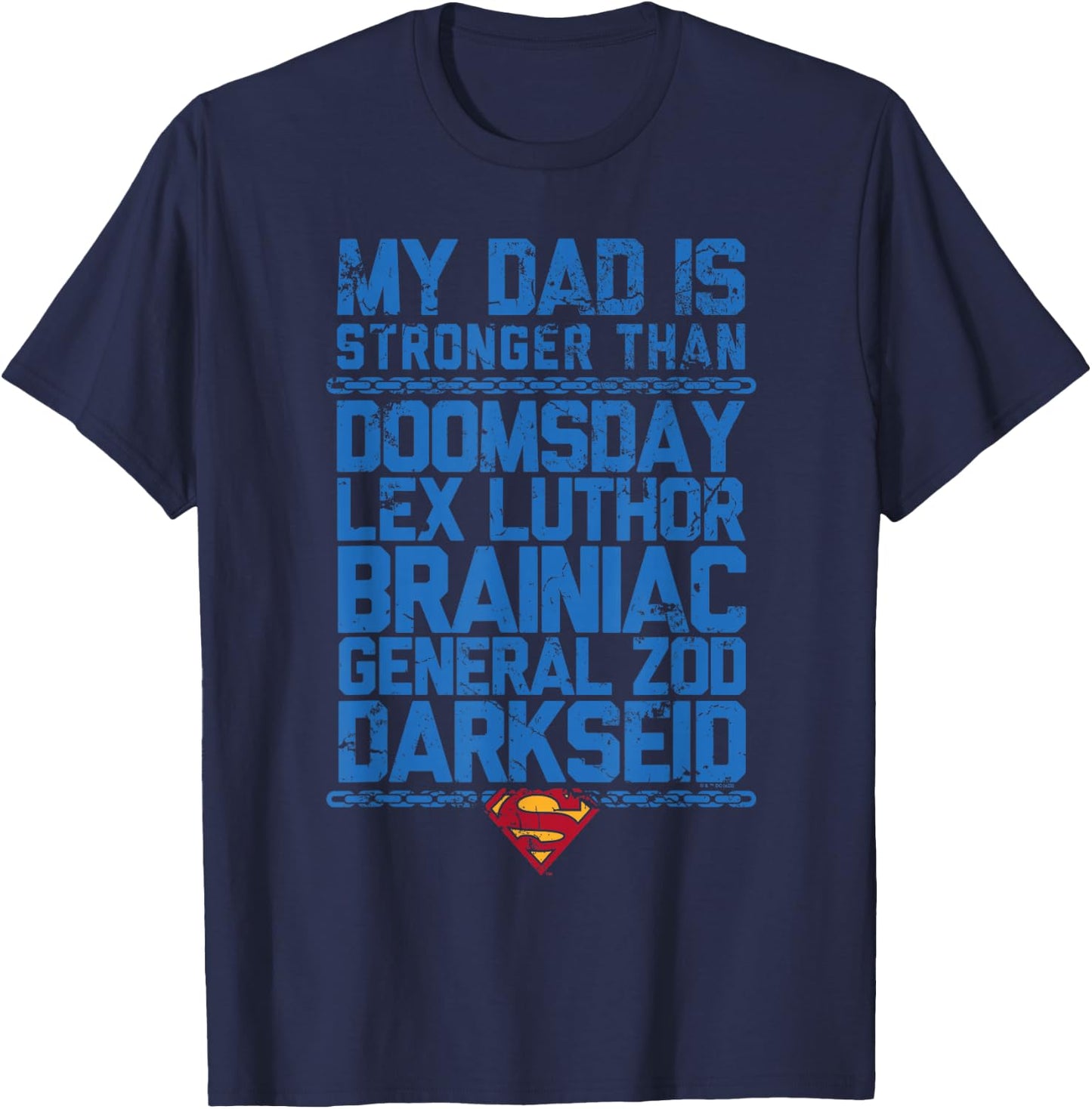 Superman Father's Day My Dad Is Stronger Than T-Shirt - T-Shirt | Navy