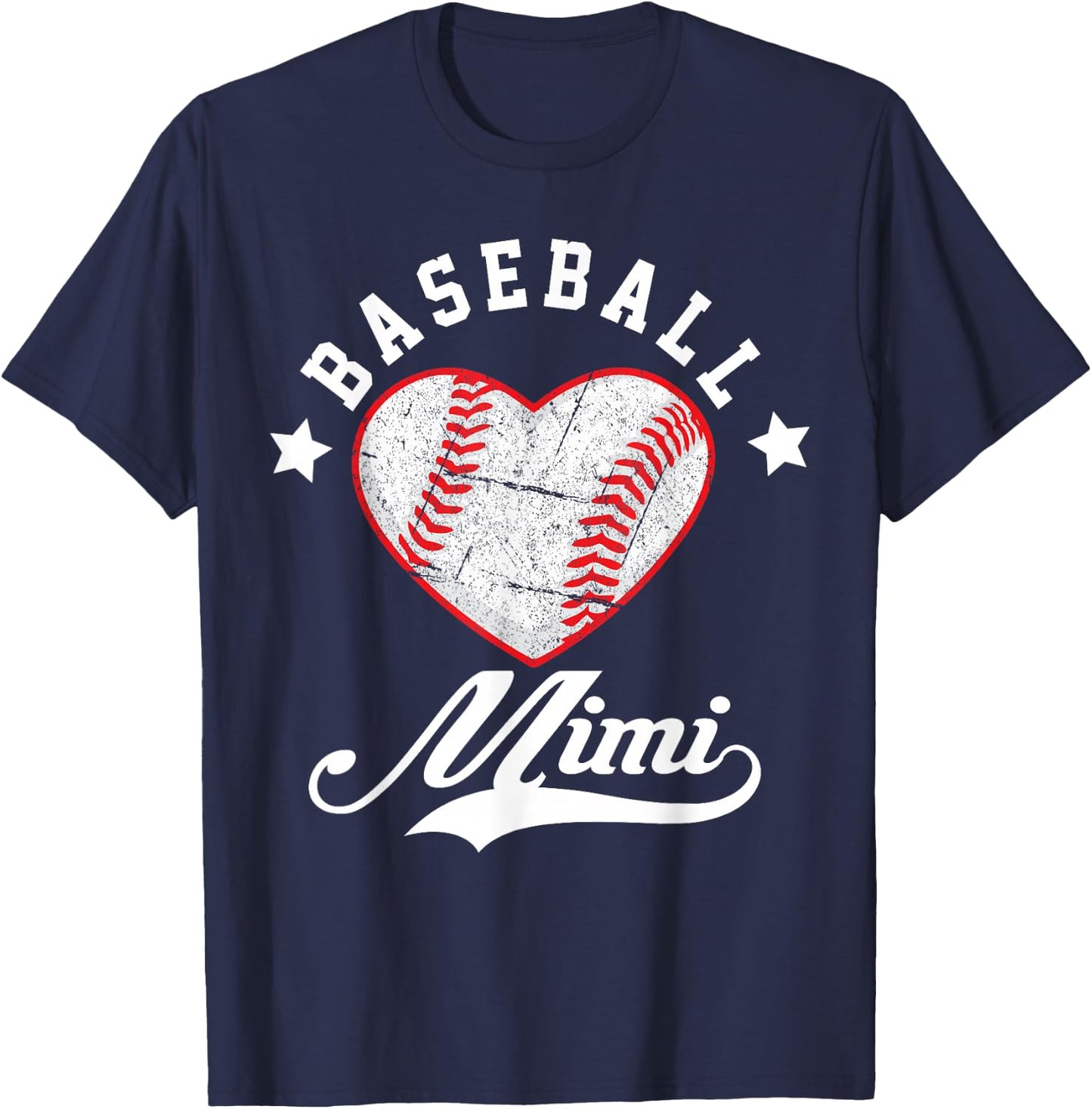 Vintage Baseball Mimi Love Baseball Player Mother's Day 2023 T-Shirt - T-Shirt | Navy