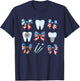 Cute Coquette Bows Teeth Dentist Funny 4th Of July Patriotic Women Men T-Shirt - T-Shirt | Navy