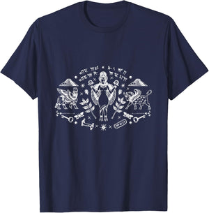 Inanna Ishtar Babylon Mesopatamia -Adults , Black, Small, Short Sleeve, Classic Fit, Vintage, Ancient Astronauts Mythology T-Shirt - T-Shirt | Navy