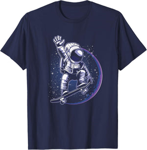 Skateboard Astronaut Skater Skate Skating Space Gift T-Shirt - T-Shirt | Navy