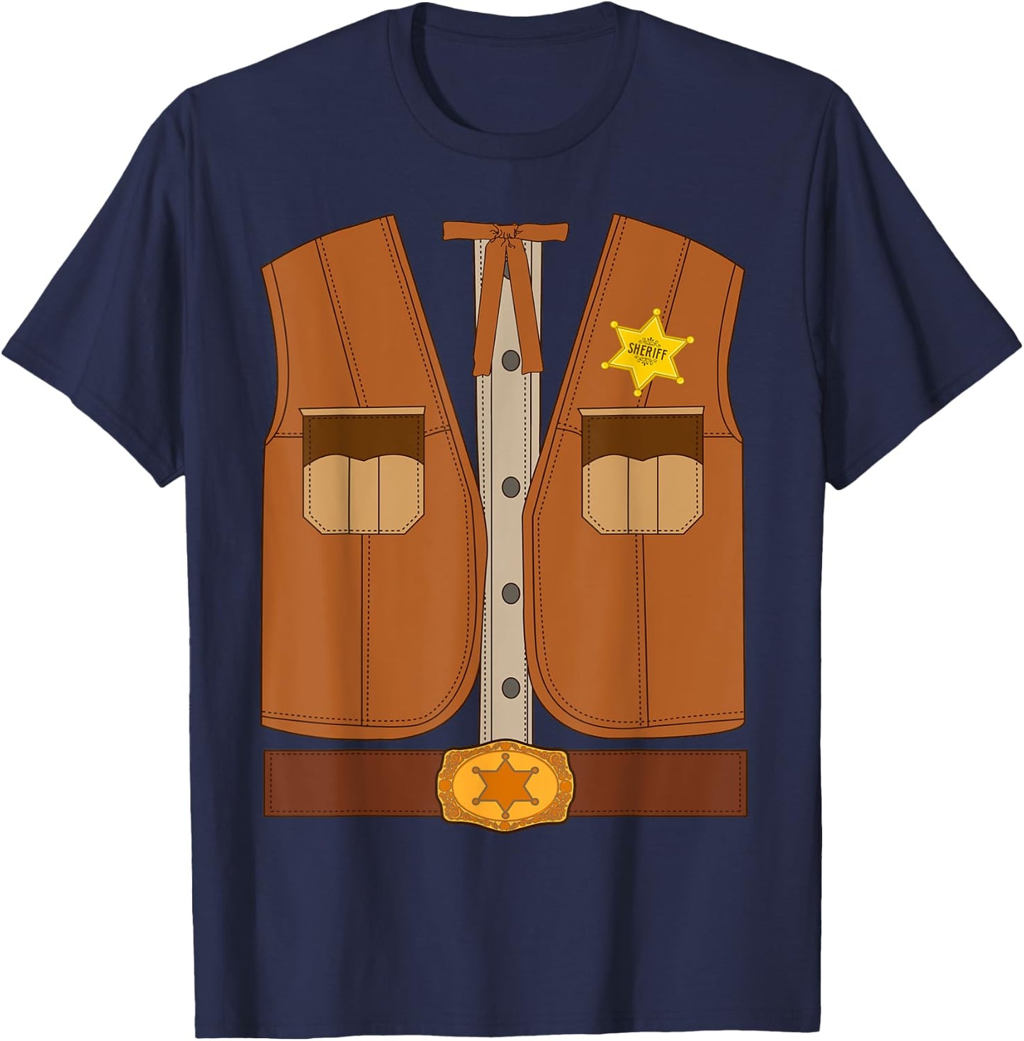 Western Sheriff Halloween Costume Shirt Wild West T-Shirt - T-Shirt | Navy
