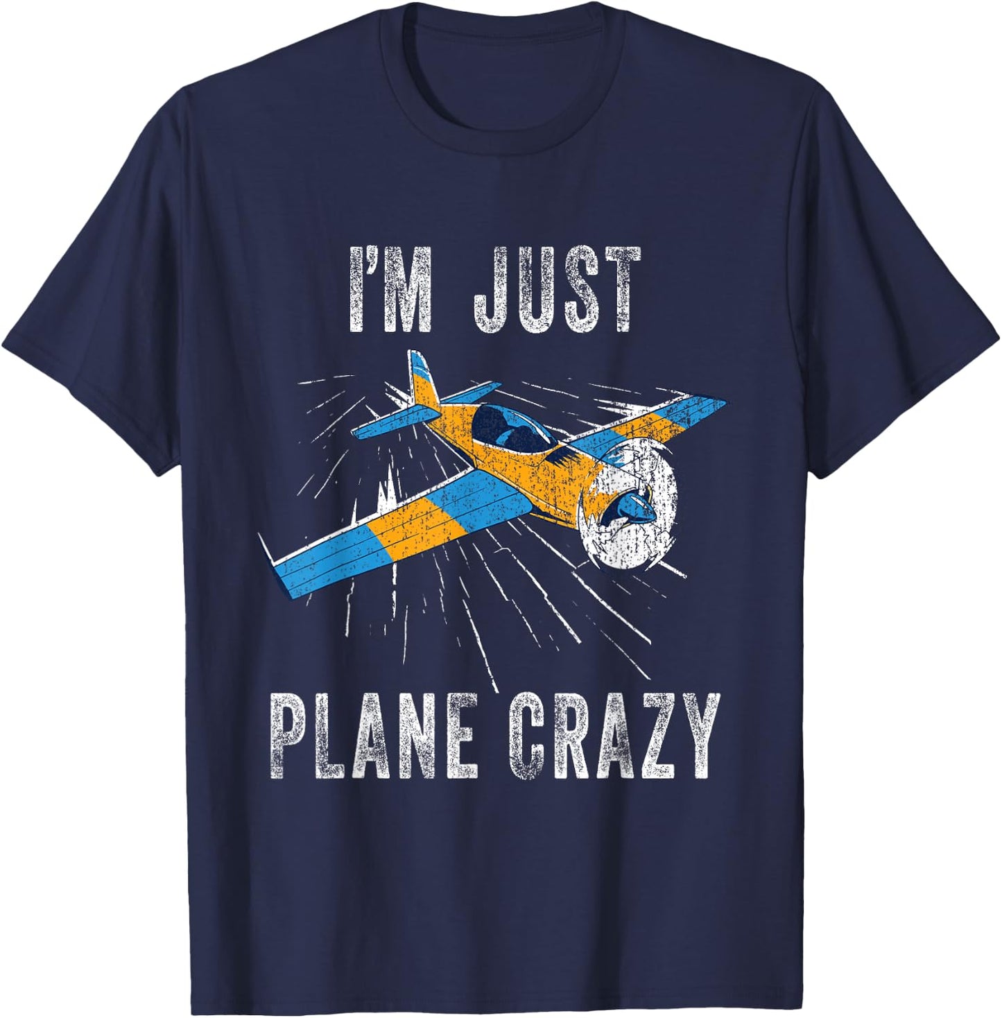 I'm Just Plane Crazy - Funny Airplanes Aircrafts Pilots Kids T-Shirt - T-Shirt | Navy