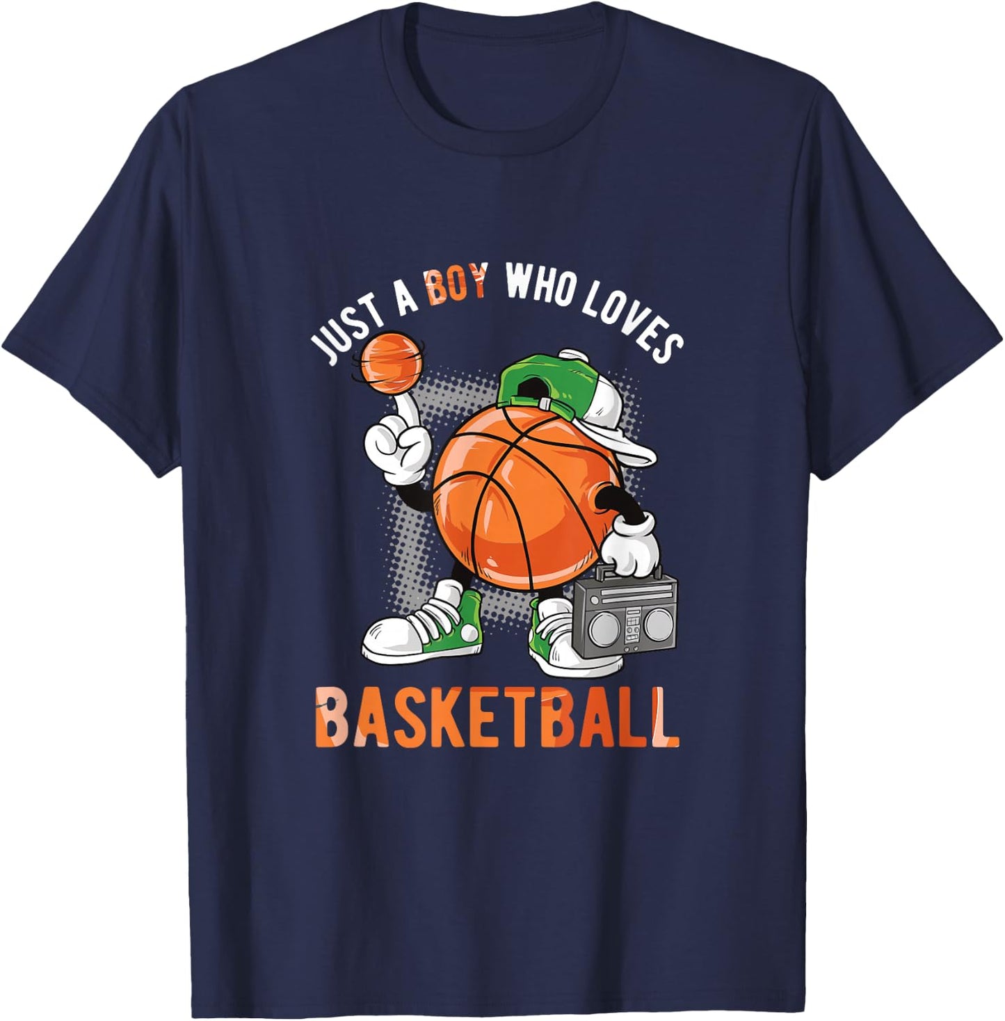 Just A Boy Who Loves Basketball Small T-Shirt - T-Shirt | Navy