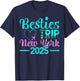 Besties Trip 2025 Summer Vacation New York T-Shirt - T-Shirt | Navy