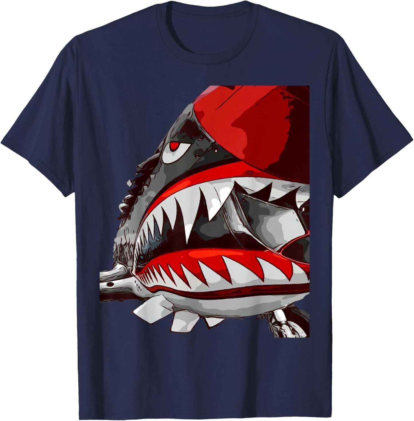 American WW2 Planes P-40 Warhawk T-Shirt - T-Shirt | Navy