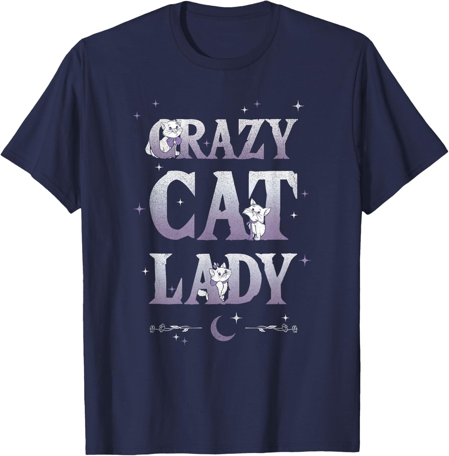 Disney The Aristocats Crazy Cat Lady Quote T-Shirt - T-Shirt | Navy