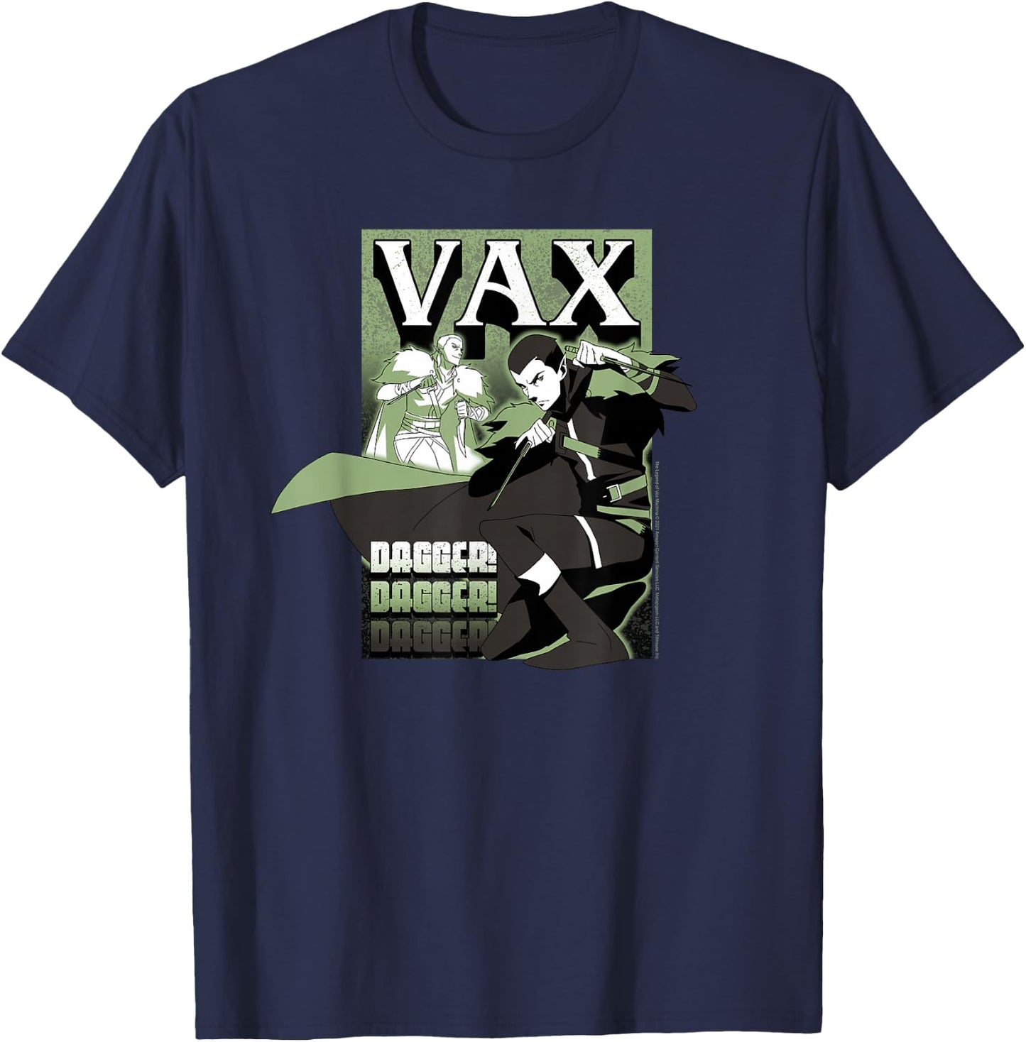 The Legend of Vox Machina Vax with Dagger Small T-Shirt - T-Shirt | Navy