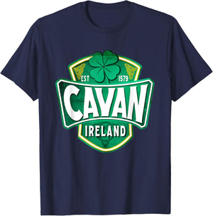 County Cavan Ireland Irish Gaelic Football Hurling Badge T-Shirt - T-Shirt | Navy
