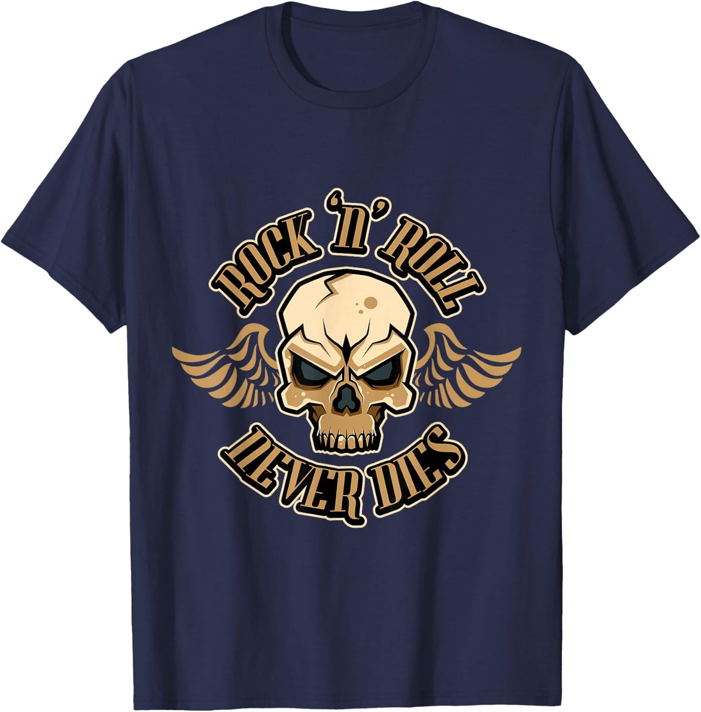 Vintage 50s RnR Design - Rock 'N' Roll Never Dies T-Shirt - T-Shirt | Navy