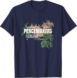Blessed are the Peacemakers Christian T-Shirt - T-Shirt | Navy