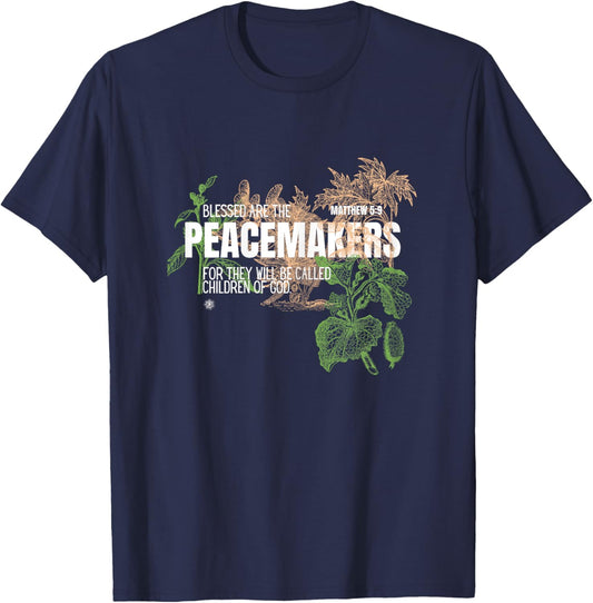Blessed are the Peacemakers Christian T-Shirt - T-Shirt | Navy