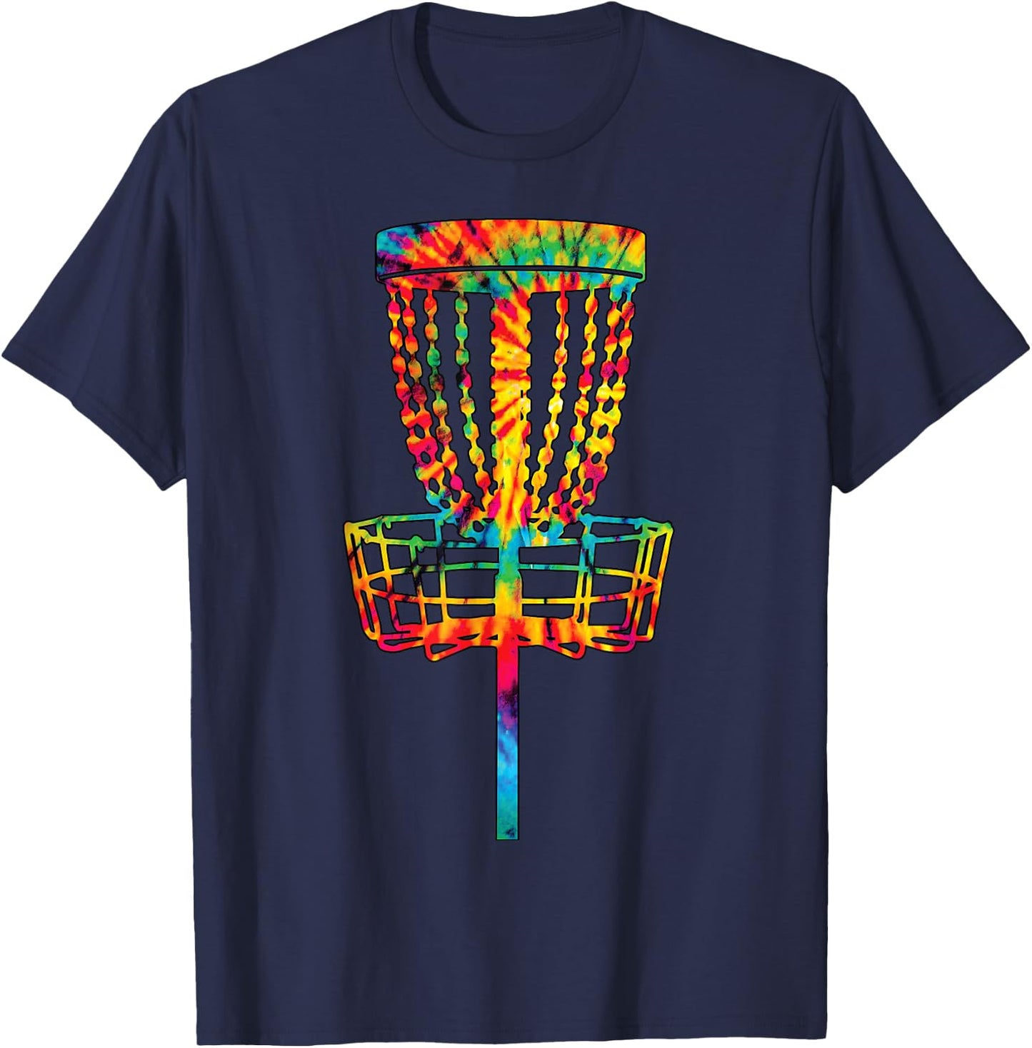 Disc Golf Tie Dye Rainbow Kids Boys Teenage Men Girls Cool T-Shirt - T-Shirt | Navy