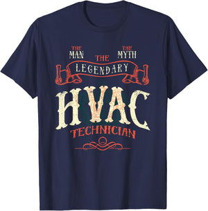 The Man The Myth Hvac Technician AC Tech Repairman T-Shirt - T-Shirt | Navy