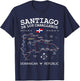 SANTIAGO de los Caballeros Dominican Republic Map Flag T-Shirt - T-Shirt | Navy