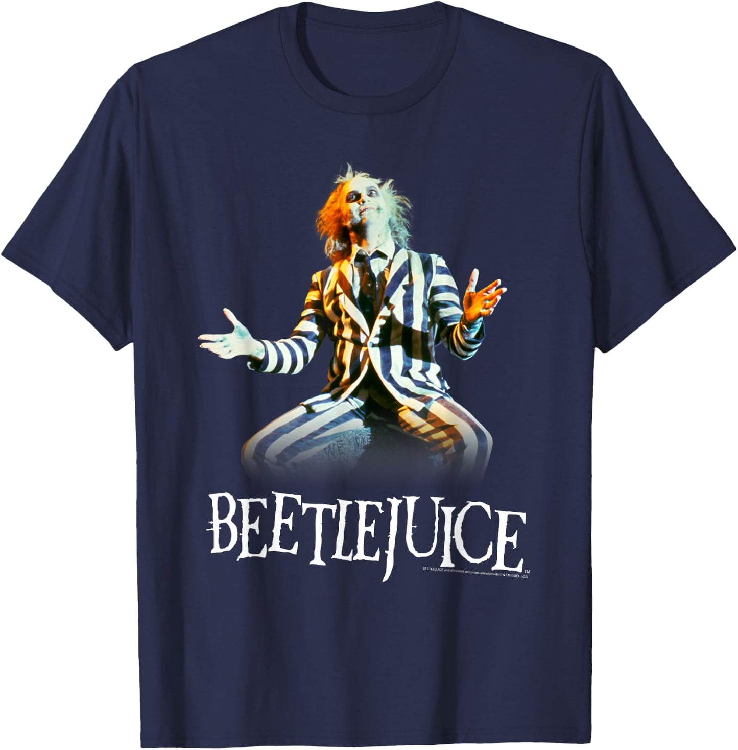 Beetlejuice Sitting Beetlejuice Portrait Movie T-Shirt - T-Shirt | Navy