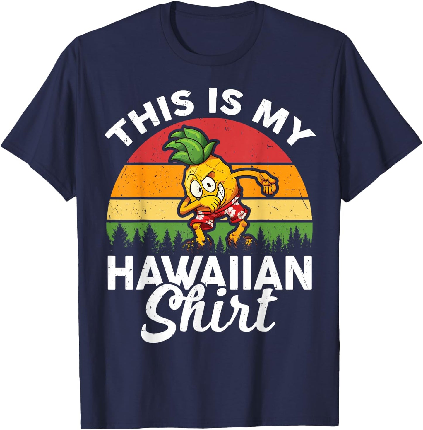 This Is My Hawaiian-Shirt Kids Teen Boy Men Hawaii Pineapple T-Shirt - T-Shirt | Navy