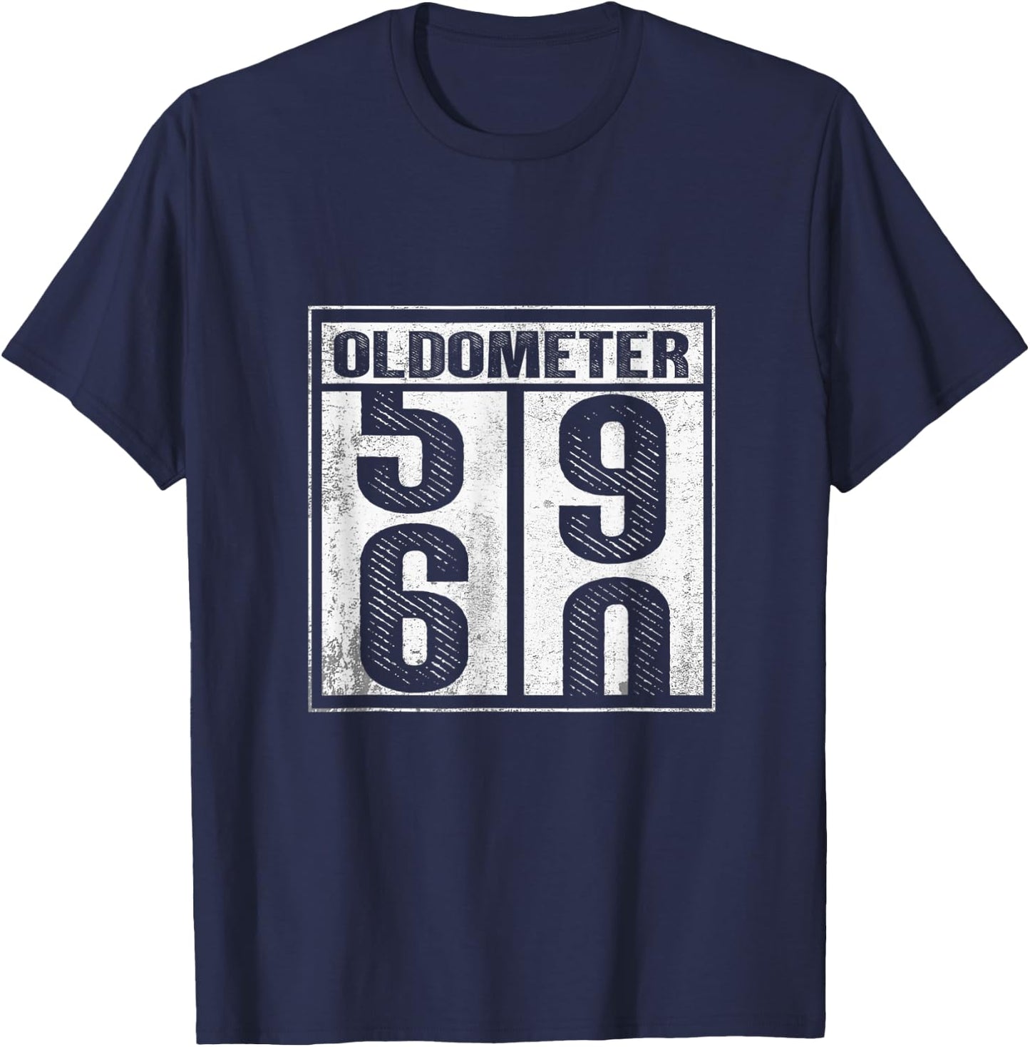 60th Birthday Funny Gift Men Women Oldometer 59 60 T-Shirt - T-Shirt | Navy