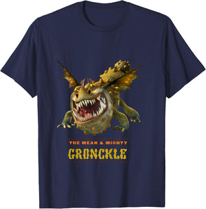 DreamWorks' Dragons: The Mean and Mighty Gronckle T-Shirt - T-Shirt | Navy