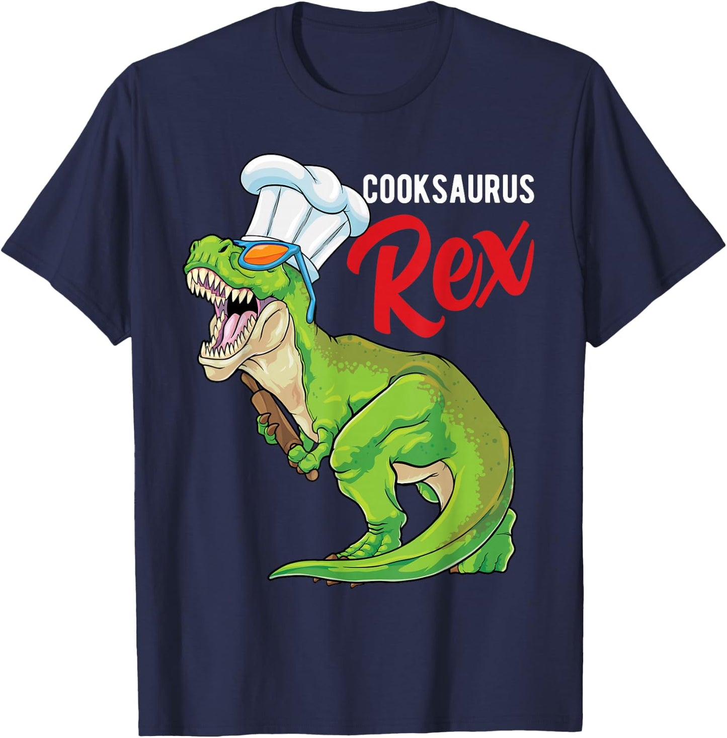Cooksaurus Rex Chef Dinosaur T Rex Cook Gastronomy Cooking T-Shirt - T-Shirt | Navy